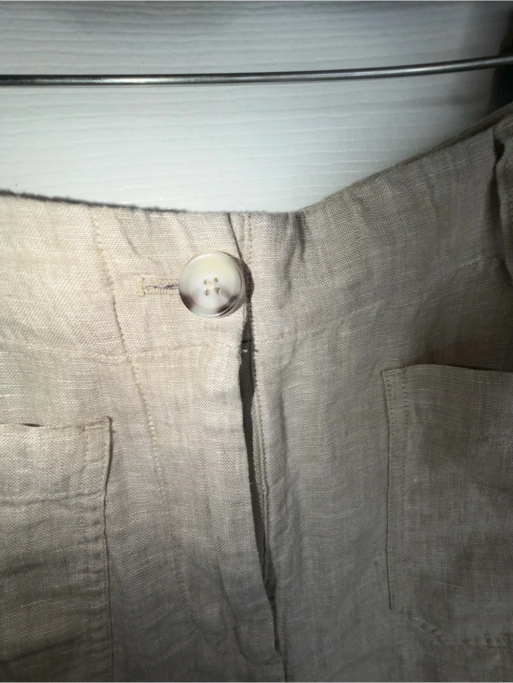 Quince Women’s 10 100% European Linen Wide Leg Trouser Pants Flax 10 Tan Classic